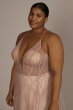 Plus Size Allover Sequin Illusion Bodice A-Line D28NY22289W