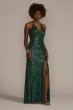 Sequined V-Neck Sheath D28NY22354