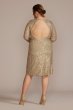 Plus Size Long Sleeve Sequin Wrap Style Dress D39NY22273W