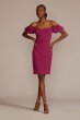 Off-the-Shoulder Puff Sleeve Midi Dress D39NY22326