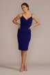 Stretch Crepe Ruched Spaghetti Strap Midi Dress D39NY22400