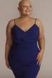 Plus Size Crepe Ruched Spaghetti Strap Midi Dress D39NY22400W