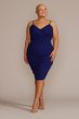 Plus Size Crepe Ruched Spaghetti Strap Midi Dress D39NY22400W