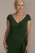 Short Sleeve Crepe Gown with Ruffled Skirt D40NY2132