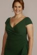 Plus Size Short Sleeve Crepe Gown with Ruffle D40NY2132W