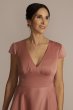 Tea Length Satin A-Line with Waistband Detail D40NY22146V1