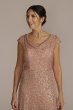 Cowl Neck Cap Sleeve Allover Sequin Gown D40NY22218V1
