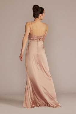 Stretch Charmeuse Empire Waist Bridesmaid Dress F20559