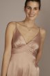 Stretch Charmeuse Empire Waist Bridesmaid Dress F20559