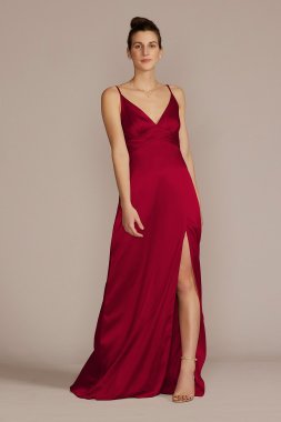 Stretch Charmeuse Empire Waist Bridesmaid Dress F20559