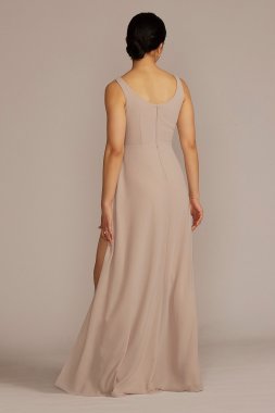 Chiffon Illusion Cutouts Bridesmaid Dress F20574