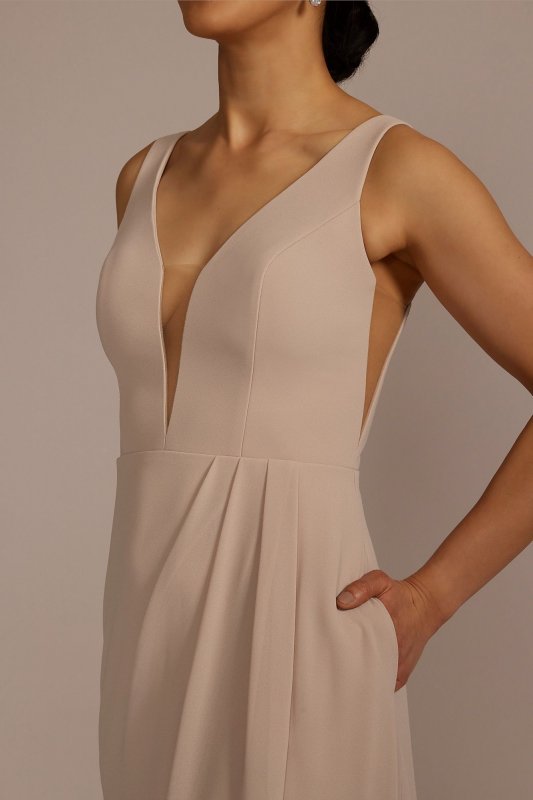 Chiffon Illusion Cutouts Bridesmaid Dress F20574