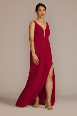 Chiffon Illusion Cutouts Bridesmaid Dress F20574