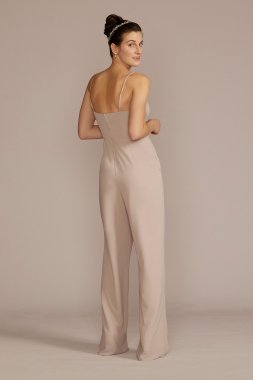 Chiffon Spaghetti Strap Bridesmaid Jumpsuit F20580