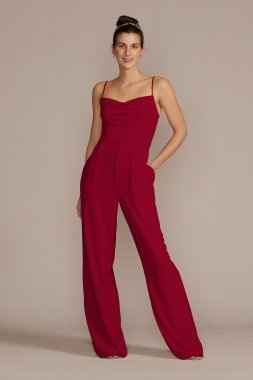 Chiffon Spaghetti Strap Bridesmaid Jumpsuit F20580