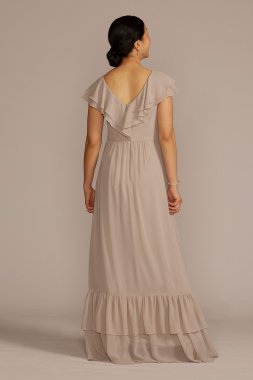 Chiffon Ruffle Boho Bridesmaid Dress F20586