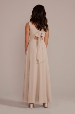 Chiffon Junior Bridesmaid Dress with Tie Back JB9939