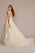Organza A-Line Wedding Gown with Shirred Hem MS251257