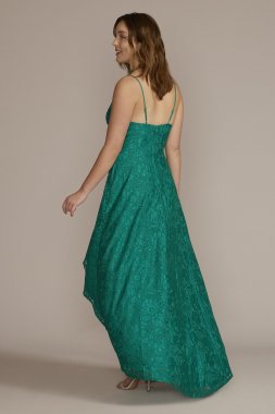 Spaghetti Strap Plunging High-Low Dress WBM2400V5
