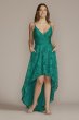 Spaghetti Strap Plunging High-Low Dress WBM2400V5