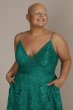 Plus Lace Spaghetti Strap Plunging High-Low Dress WBM2400V5W