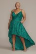Plus Lace Spaghetti Strap Plunging High-Low Dress WBM2400V5W