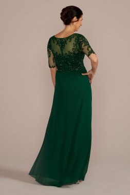 Chiffon and Lace Empire Waist Gown WBM2813