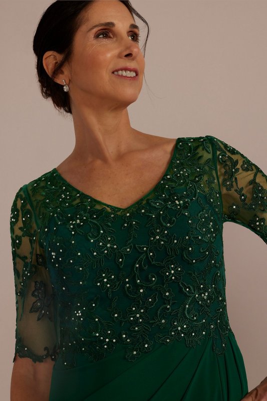 Chiffon and Lace Empire Waist Gown WBM2813