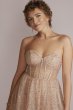 Strapless Sequin Corset A-Line Dress with Slit WBM2867