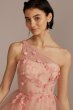 Embroidered 3D Floral One Shoulder Tulle A-Line WBM2869