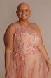 Plus Size 3D Floral One Shoulder Tulle A-Line WBM2869W