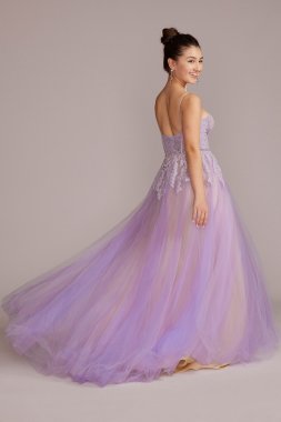 Tulle Ball Gown with Illusion Lace Corset WBM2881