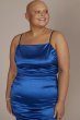 Plus Size Ruched Satin Mini Dress with Ruffled Hem WBM2912W