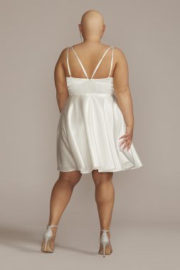 Plus Satin A-Line with Embellished Illusion Waist WBM2915W