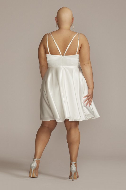 Plus Satin A-Line with Embellished Illusion Waist WBM2915W