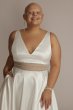 Plus Satin A-Line with Embellished Illusion Waist WBM2915W