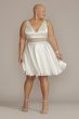 Plus Satin A-Line with Embellished Illusion Waist WBM2915W