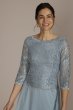 Tea Length Lace and Chiffon Mock Two-Piece WBM2969