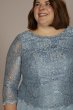 Plus Tea Length Lace and Chiffon Mock Two-Piece WBM2969W