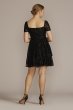 Short Sleeve Illusion Lace Tiered Ruffle Dress WBM2996