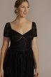 Short Sleeve Illusion Lace Tiered Ruffle Dress WBM2996
