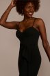Crepe Corset Sheath Dress with Ruffle Slit WBM3009V2