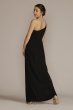 One-Shoulder Crepe Sheath with Cascade Ruffle WBM3009V3