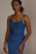 Sheath Crepe Gown with Embellished Corset Bodice WBM3017