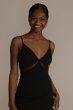 Illusion Cutout Stretch Crepe Sheath with Slit WBM3019