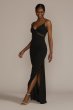 Illusion Cutout Stretch Crepe Sheath with Slit WBM3019