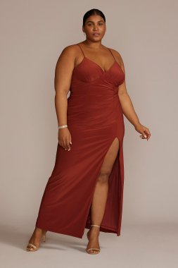 Plus Size Ruched Stretch Jersey Dress WBM3023W