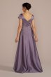 Satin A-Line Gown with Embroidered Waist WBM3103