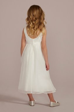 Scoop Back Tea-Length Flower Girl Dress WG1454