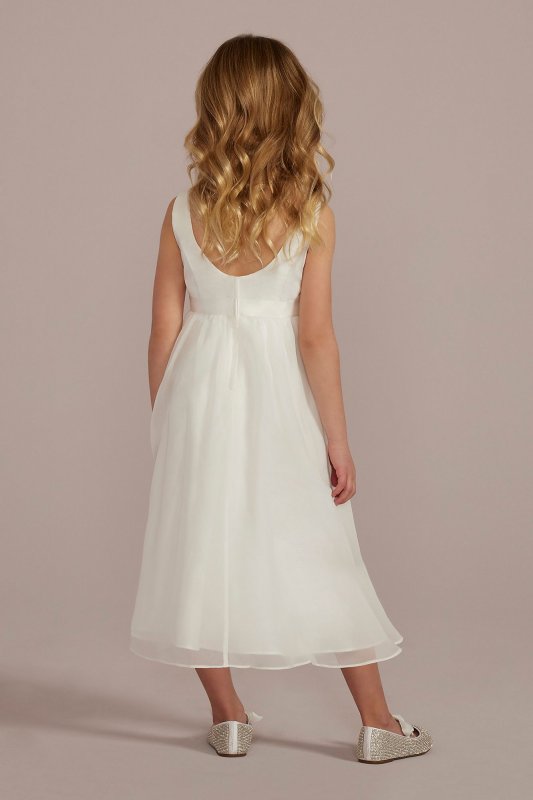 Scoop Back Tea-Length Flower Girl Dress WG1454